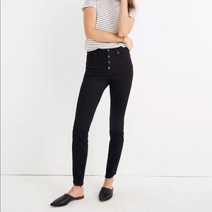 Madewell 10" High-Rise Skinny Jeans: Tulip-Hem Edition - Lunar (black)